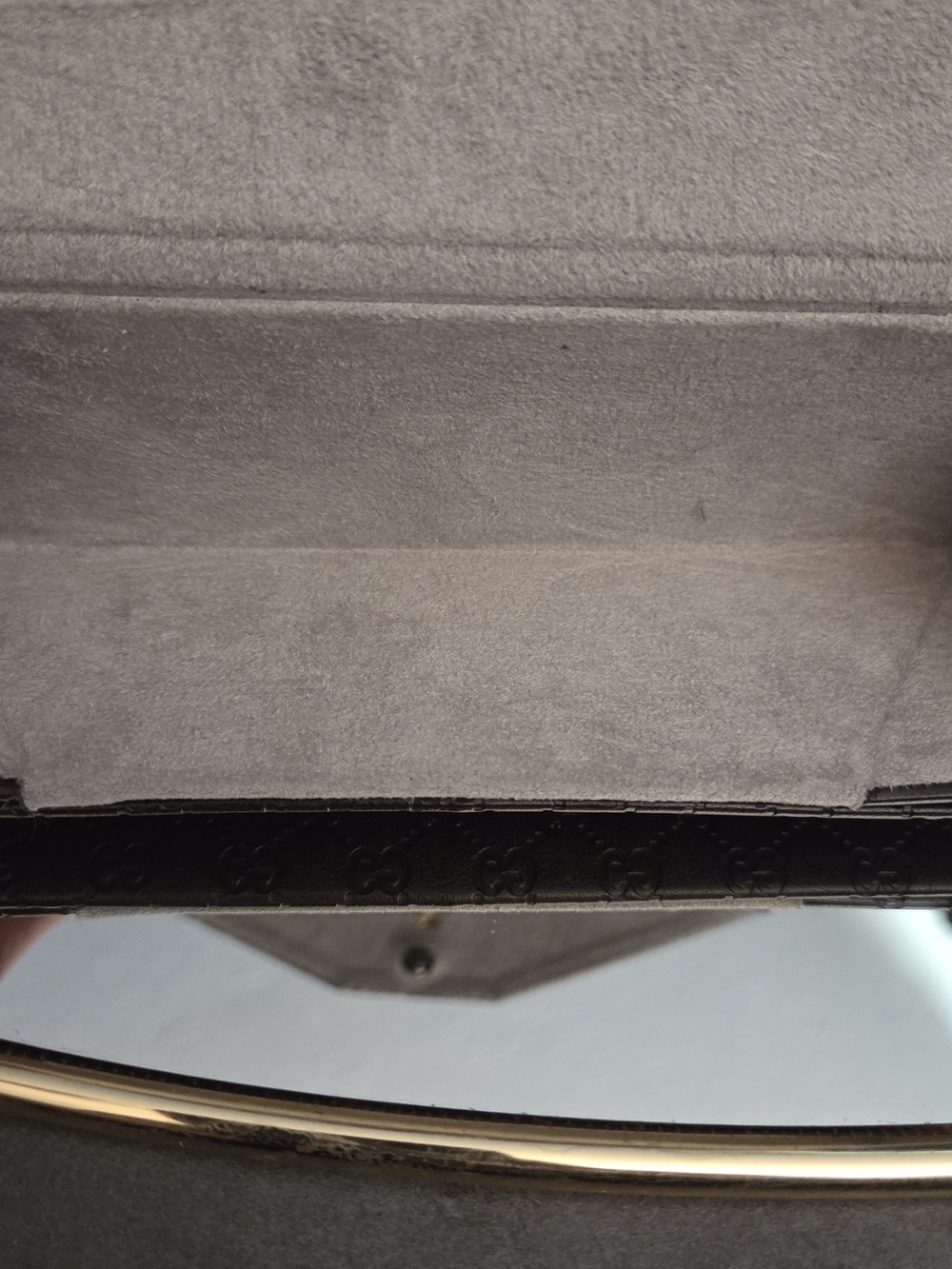 Gucci Brown Micro GG Embossed Eyeglass Sunglasses Case Snap Closure - Picture 6 of 12